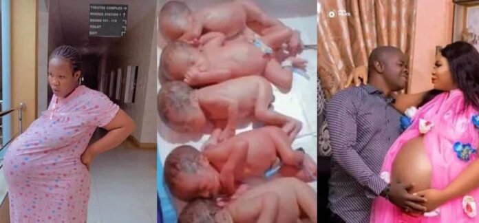 Nigerian woman welcomes quintuplets