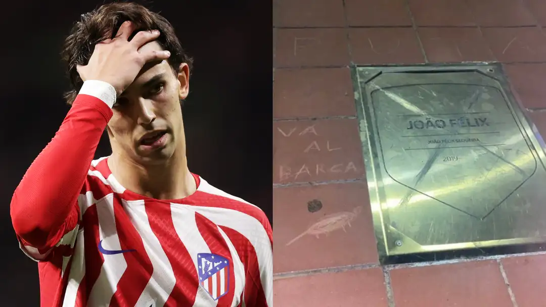 Atletico fans deface Joao Felix’s plaque at Wanda Metropolitano after Barca move admission
