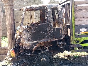 Unknown Assailants set vehicle transporting livestock on fire at Gbimsi