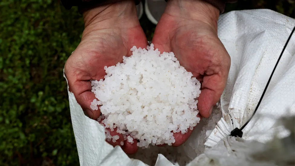 Plastic pellet tide washes up on coast of Spain
