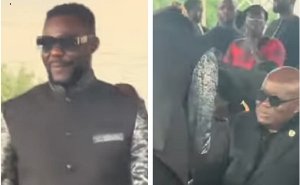 Late Grace Boadu’s boyfriend spotted greeting Akufo-Addo at John Kumah’s one week
